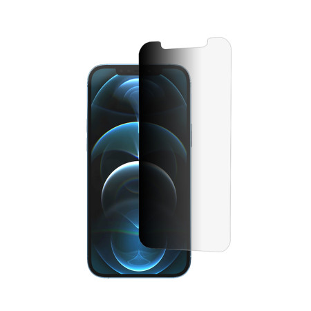 Folie telefon Privacy de sticla compatibila iPhone 12 Pro Max, 2.5D, Protectie Profesionala, Case Friendly, Negru