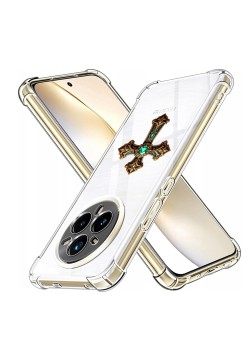 Husa Antisoc pentru Realme 14 Pro+,  AirBag TPU, Colțuri Ranforsate - Cross Smarald