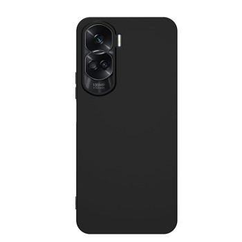 Husa Silicon compatibila Honor 90 Lite 5G, Soft Matt, Protectie Camera Foto, Negru