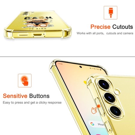 Husa Antisoc pentru Samsung Galaxy S25 Plus, AirBag PRO, Clear, Cash is king  