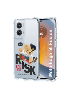Husa Antisoc pentru Motorola Edge 50 Fusion, AirBag PRO, Clear, Risk Taker