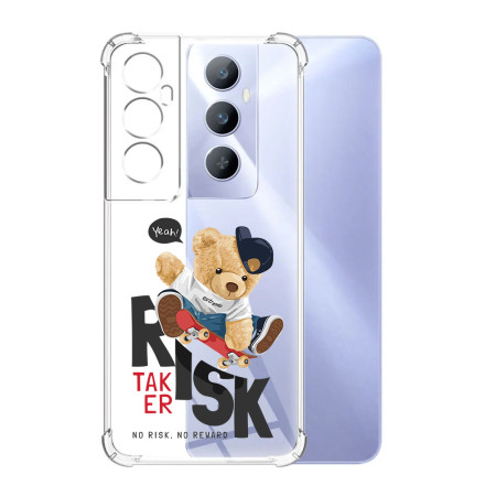Husa Antisoc pentru Realme C65, AirBag PRO, Protectie Completa, Design Transparent. Risk Taker