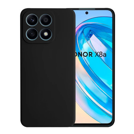 Husa Silicon Honor X8a, Soft Matt, Protectie Camera Foto, Negru
