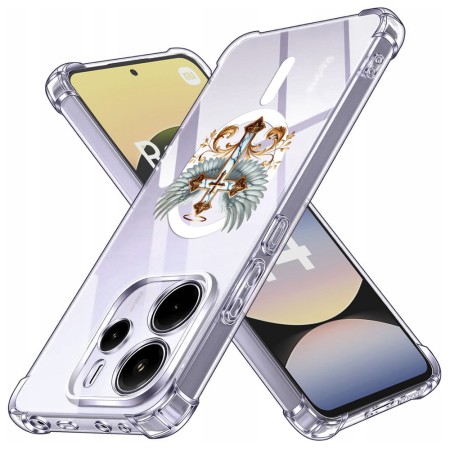 Husa Antisoc pentru Xiaomi Redmi Note 14 4G (Standard) - AirBag Magsafe, Colțuri Ranforsate - Cross White Wings