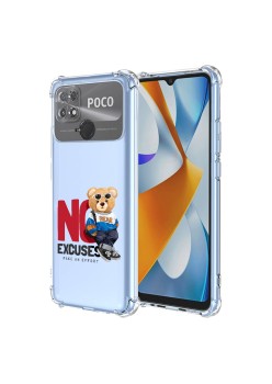 Husa Antisoc pentru Xiaomi Poco C40, AirBag PRO, Clear, No Excuses