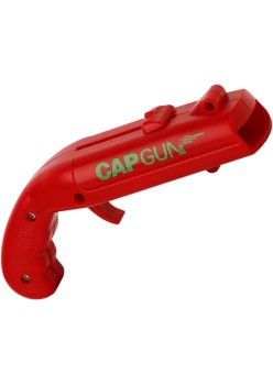 Deschizator Sticle Tip Pistol cu Tragaci, Lansator Capac, Plastic ABS, 13x6x3.7 cm, Rosu