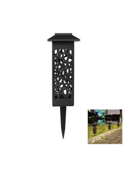 Lampă Solară LED pentru Grădină, Design Felinar cu Acoperiș, Iluminare Alb Cald, IP65, 600mAh, 30.2 cm