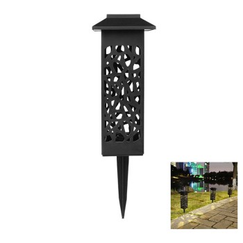 Lampă Solară LED pentru Grădină, Design Felinar cu Acoperiș, Iluminare Alb Cald, IP65, 600mAh, 30.2 cm