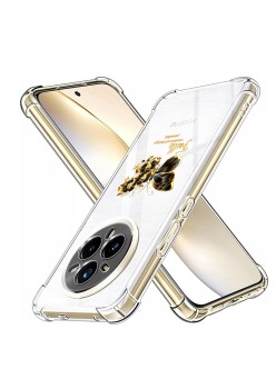Husa Antisoc pentru Realme 14 Pro - AirBag TPU, Colțuri Ranforsate- Butterfly Auriu 