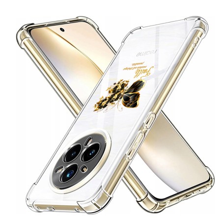 Husa Antisoc pentru Realme 14 Pro+ AirBag TPU, Colțuri Ranforsate- Butterfly Auriu 
