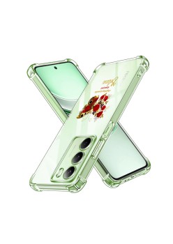 Husa Antisoc pentru Realme 14x - AirBag TPU, Colțuri Ranforsate- Butterfly Rosu 