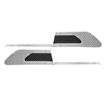 Set 2 stickere reflectorizante Bumerang cu insertie Carbon 5D, Argintiu