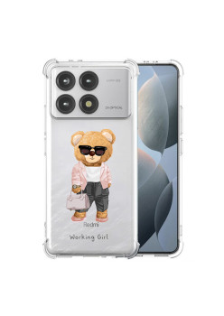 Husa Antisoc pentru Xiaomi Poco F6 Pro, AirBag PRO, Clear, Working Girl