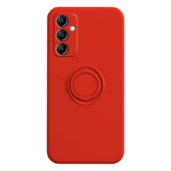 Husa telefon cu inel Samsung Galaxy A54, Interior cu Piele Alcantara, Suport Inel Rotativ cu Magnet Auto, Rosu