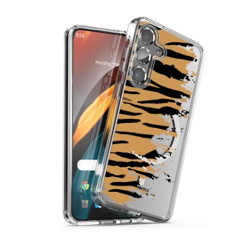 Husa pentru Samsung Galaxy A36 5G, Atasare Magnetica, MagSafe, Pattern Skin 04, Clear