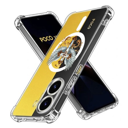 Husa Antisoc pentru Xiaomi Poco X7 Pro - AirBag Magsafe, Colțuri Ranforsate - Cross White Wings
