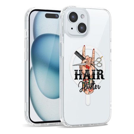 Husa pentru Apple iPhone 15 Plus, Atasare Magnetica, MagSafe, Hair Hustler, Clear