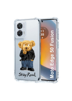 Husa Antisoc pentru Motorola Edge 50 Fusion, AirBag PRO, Clear, Stay Real