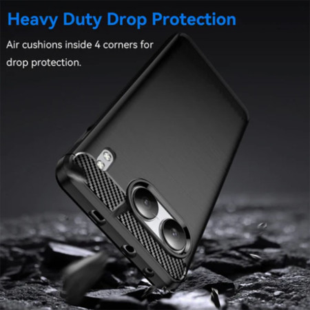 Husa Carbon pentru OnePlus Nord 4, Tech Protects Anti-Soc, Black