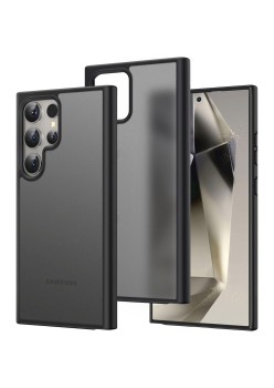 Husă pentru Samsung Galaxy S25 Ultra HaloFrost Negru, Finisaj Mat, Protecție Cameră, Antișoc, Design Slim