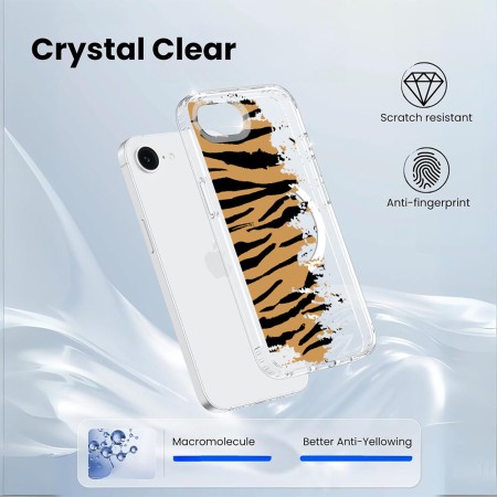 Husa pentru iPhone 16e, Atasare Magnetica, MagSafe, Pattern Skin 04, Clear
