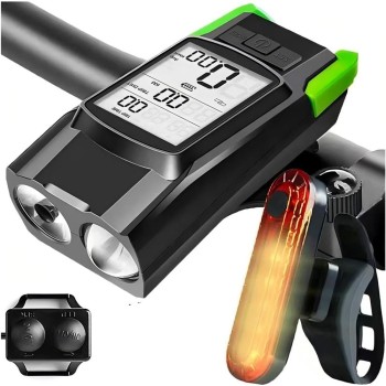 Vitezometru Digital Multifuncțional pentru Bicicletă – Lumină Față-Spate, Claxon, Rezistent la Apă, Ecran LCD, 5 Moduri de Măsurare