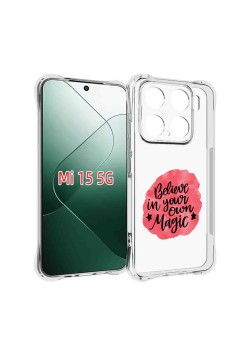 Husa Antisoc pentru Xiaomi 15, AirBag PRO, Clear, Belive in Your Own Magic