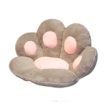 Pernă Pufoasă CatPaw, Design Lăbuță de Pisică, Plus Moale și Confortabil, Ideală pentru Scaun, Canapea sau Podea, 80x70 cm, Gri