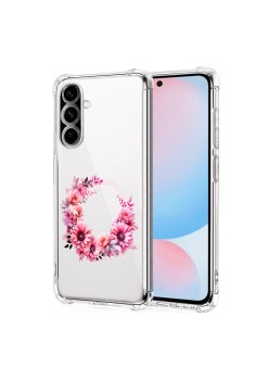 Husa Antisoc pentru Samsung Galaxy A56, AirBag, Pink wreath 1, Clear 