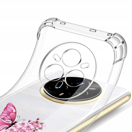 Husa Antisoc pentru Realme 14 Pro+ AirBag TPU, Colțuri Ranforsate- Butterfly Roz 