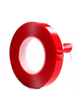 Banda Adeziva Dublu Fata ACRILICA Transparenta, 10mm x 3m, Super Rezistenta