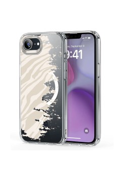 Husa pentru iPhone 16e, Atasare Magnetica, MagSafe, Pattern Skin 10, Clear