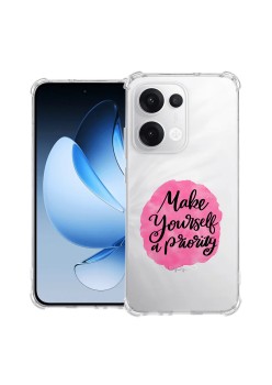 Husa Antisoc pentru Oppo Reno13, AirBag PRO, Clear, Make Yourself A Priority
