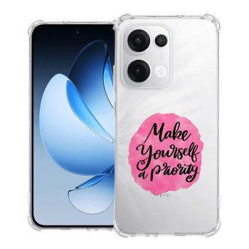 Husa Antisoc pentru Oppo Reno13, AirBag PRO, Clear, Make Yourself A Priority