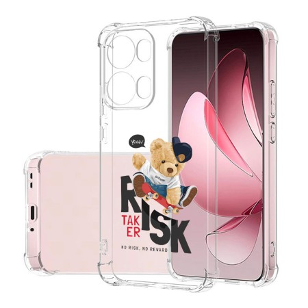Husa Antisoc pentru Oppo Reno13 Pro, AirBag PRO, Transparent, Risk Taker