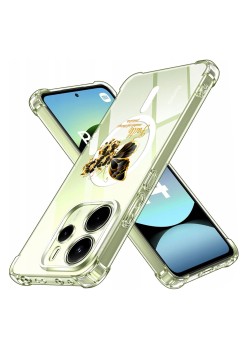 Husa Antisoc pentru Xiaomi Redmi Note 14 4G (Regional) - AirBag Magsafe, Colțuri Ranforsate- Butterfly Auriu 