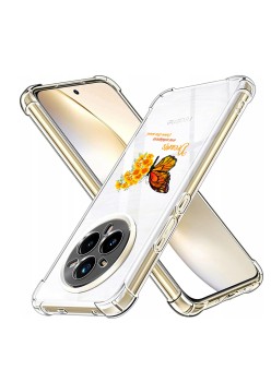 Husa Antisoc pentru Realme 14 Pro+ AirBag TPU, Colțuri Ranforsate- Butterfly Galben 