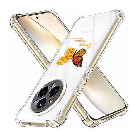 Husa Antisoc pentru Realme 14 Pro - AirBag TPU, Colțuri Ranforsate- Butterfly Galben 