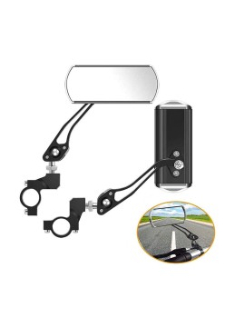 Set 2 Oglinzi Retrovizoare Reglabile, Universale pentru Bicicletă, Scuter, Trotinetă, Prindere pe Ghidon 22mm, Negru