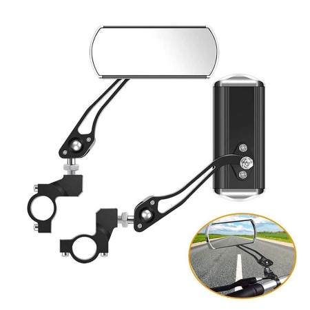 Set 2 Oglinzi Retrovizoare Reglabile, Universale pentru Bicicletă, Scuter, Trotinetă, Prindere pe Ghidon 22mm, Negru