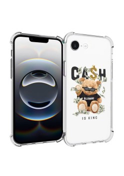 Husa Antisoc pentru iPhone 16e, AirBag PRO, Clear, Cash is king  