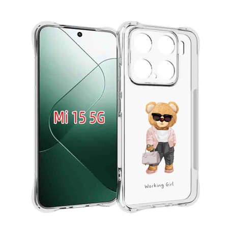 Husa Antisoc pentru Xiaomi 15 - AirBag TPU - Working Girl - Transparent
