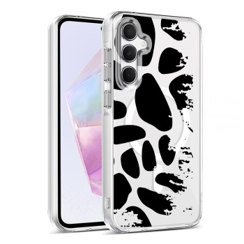 Husa pentru Samsung Galaxy A55 5G, Atasare Magnetica, MagSafe, Pattern Skin 08, Clear