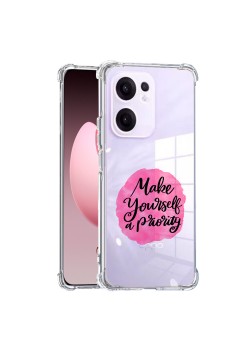 Husa Antisoc pentru Oppo Reno13 F, AirBag PRO, Clear, Make Yourself A Priority
