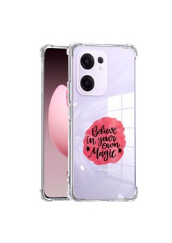 Husa Antisoc pentru Oppo Reno13 F, AirBag PRO, Clear, Belive in Your Own Magic