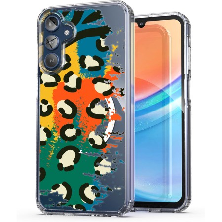Husa pentru Samsung Galaxy A15 4G, Atasare Magnetica, MagSafe, Pattern Skin 49, Clear