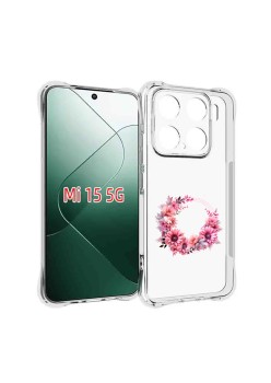 Husa Antisoc pentru Xiaomi 15 - AirBag TPU, Ring Floral Pink - Transparenta