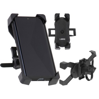 Suport Telefon cu 4 Brațe, Montaj pe Motocicletă sau Bicicletă, Fixare Reglabilă, Compatibil Universal, Negru