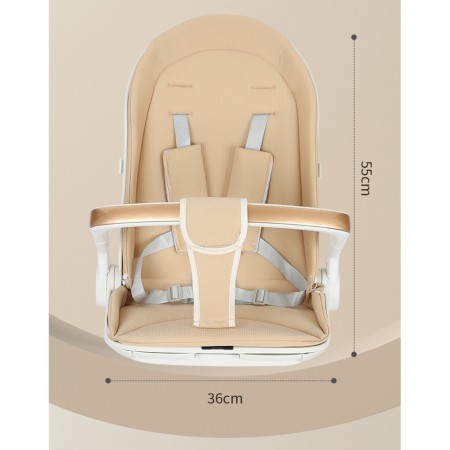 Cărucior 3 în 1, Reversibil, Pliabil, Poziție Somn, Tavă Masă, Roti 360°, Copertină UV, Suport Pahar, Model Pisicuțe, Alb, 6-36 Luni