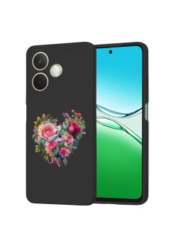 Husa pentru Oppo A5 Pro 4G / A5 Pro 5G, Microfibra in interior, Catifea Matt, DC 4, Negru, Heart